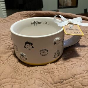 NWT Rae Dunn Peanuts 75th Anniversary 
Happiness Is, Soup Mug